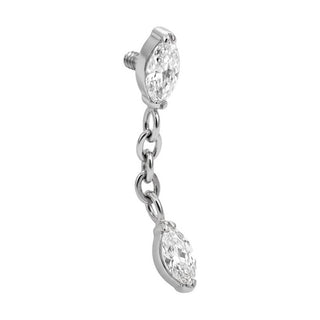 Titanium Top Double Marquise Chain Dangle Internally Threaded