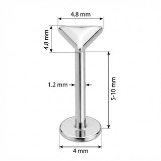 Titan Labret Abgerundetes Dreieck Design Innengewinde