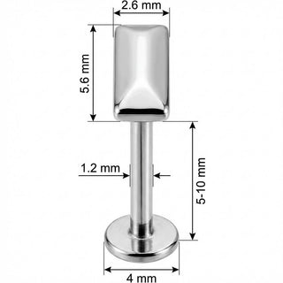 Titan Labret Geometrischer Rechteckiger Balken Innengewinde