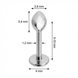 Titan Labret Solide Marquise Form Innengewinde