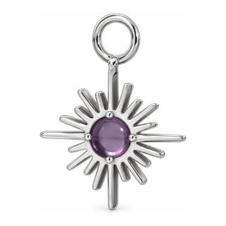 Titanium Attachment Sunburst with Purple Natural Stone