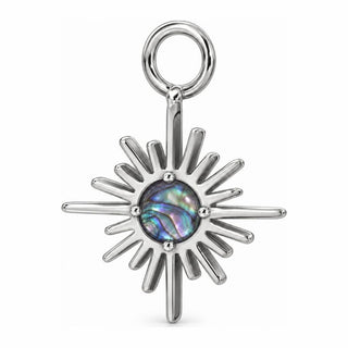 Titanium Attachment Sunburst with Purple Natural Stone