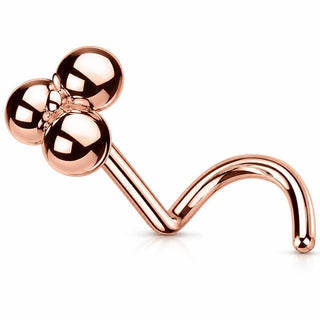 Titanium Nose Screw Triple Ball Cluster Push-In