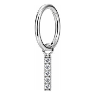 Titanium Ring Bar Dangle Zirconias Clicker