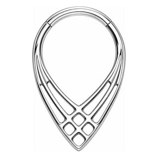 Titanium Ring Tribal Teardrop Clicker