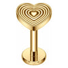 Titanium Labret Heart Internally Threaded