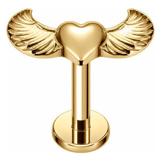 Titanium Labret Heart Angel Wings Internally Threaded