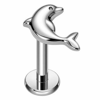 Titanium Labret Dolphin Internally Threaded