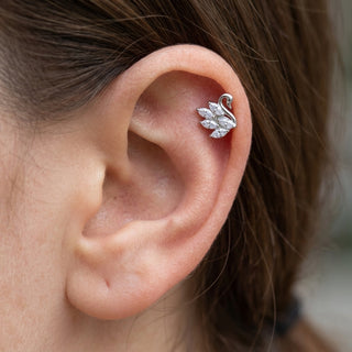 Titanium Top Swan With Marquise Stones Internally Threaded – getragen