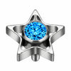 Titanium Top Open Star With Clear Stone Internally Threaded