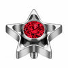 Titanium Top Open Star With Clear Stone Internally Threaded