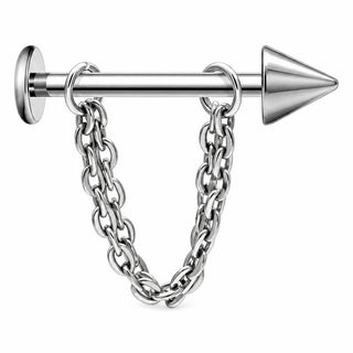 Titanium Labret Spike with Chain