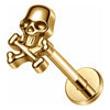 Titanium Labret Skull Internally Threaded