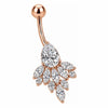 Titanium Belly Button Piercing Cascading Teardrop Stones Internally Threaded