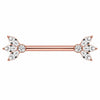 Titanium Nipple Piercing Marquise Petal Fan Internally Threaded