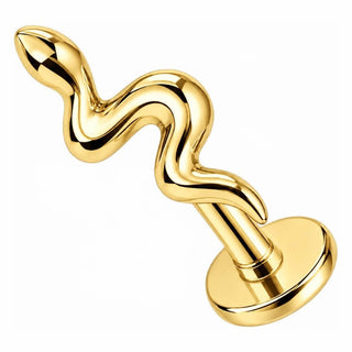 Silver 925 Labret Winding Snake Silhouette Internally Threaded