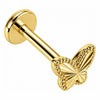 Silver 925 Labret Beaded Edge Butterfly Internally Threaded