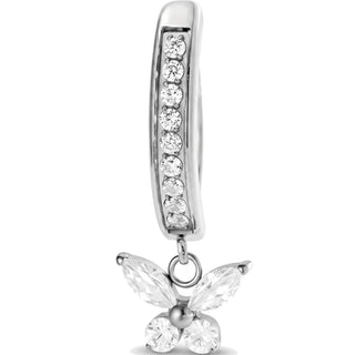Belly Button Piercing Butterfly Stone Dangle Clicker Clicker