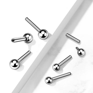 Titanium Base barbell pin with one ball Internally Threaded